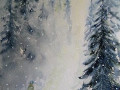 Vinterpromenad  Till salu 2200 kr. Inramad med vit träram, 30x40